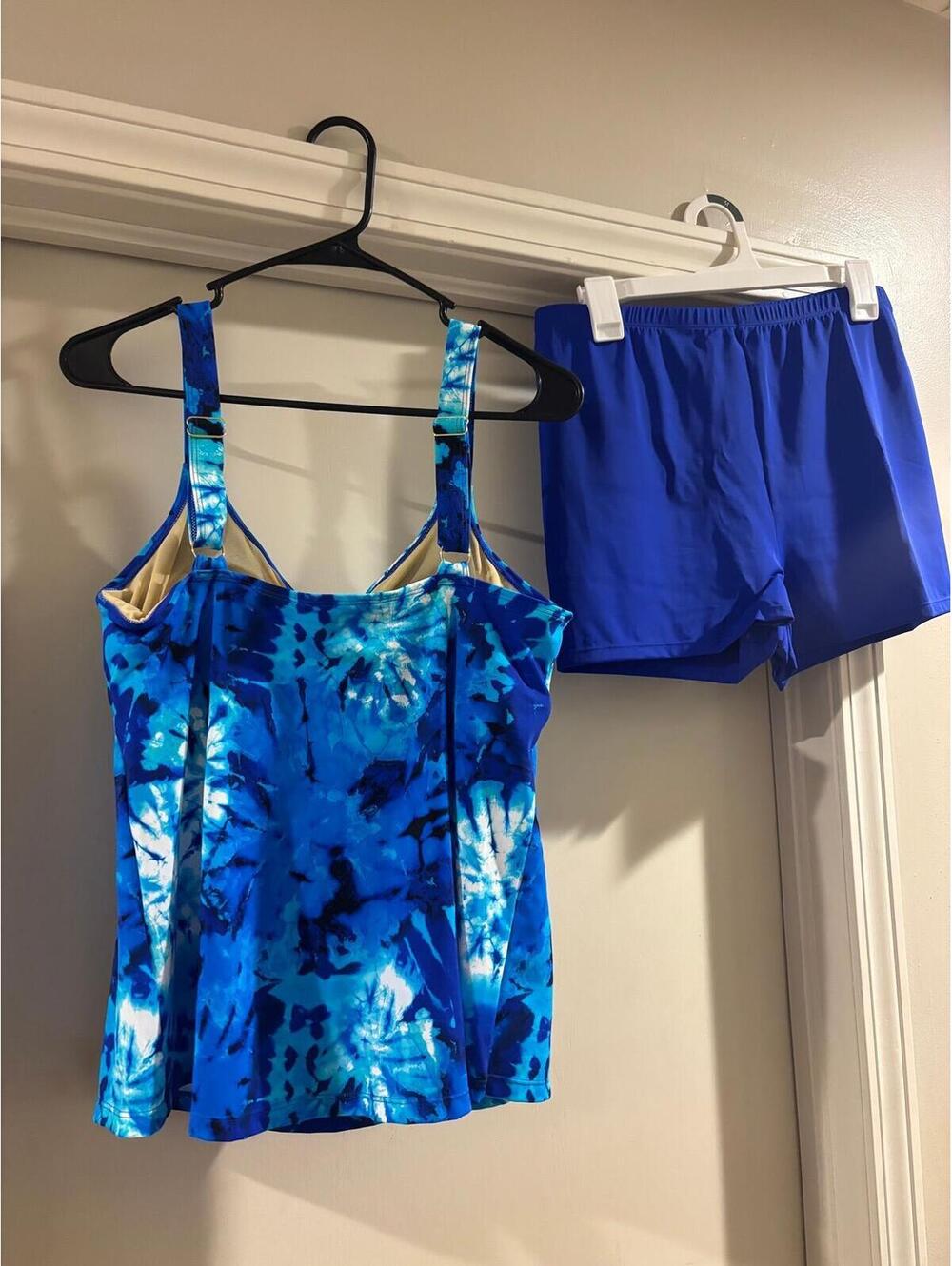 Blue Tie-Dye Tankini Set – Size 14 - Picture 4 of 6
